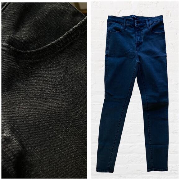 J Brand Alana High Rise black/dark gray skinny jeans - Picture 1 of 8